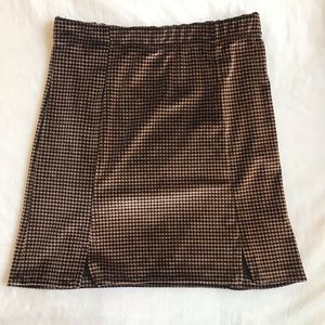 Velvet, houndstooth mini skirt